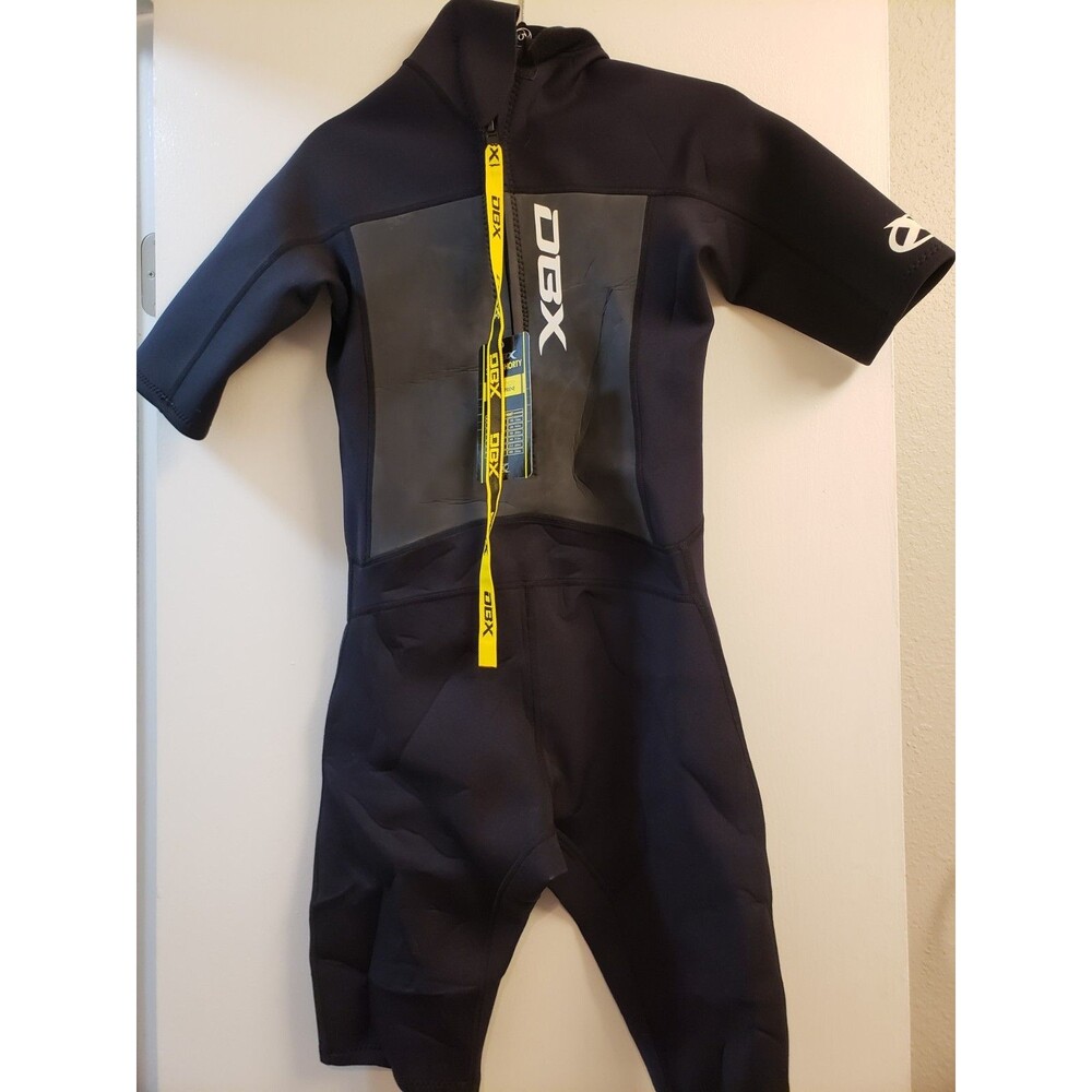 DBX Short Neoprene Wetsuit Super Stretch Men's Size Medium Black Grey NEW
